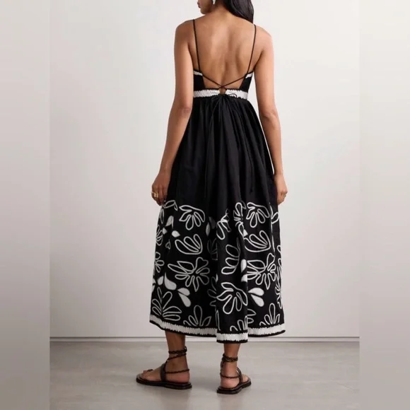 Ulla Johnson New Hollis Embroidered Cotton Long Dress Size 10 - Picture 3 of 16